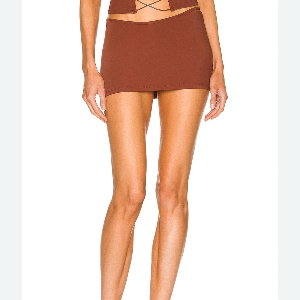 Miaou Brown Mini Skirt